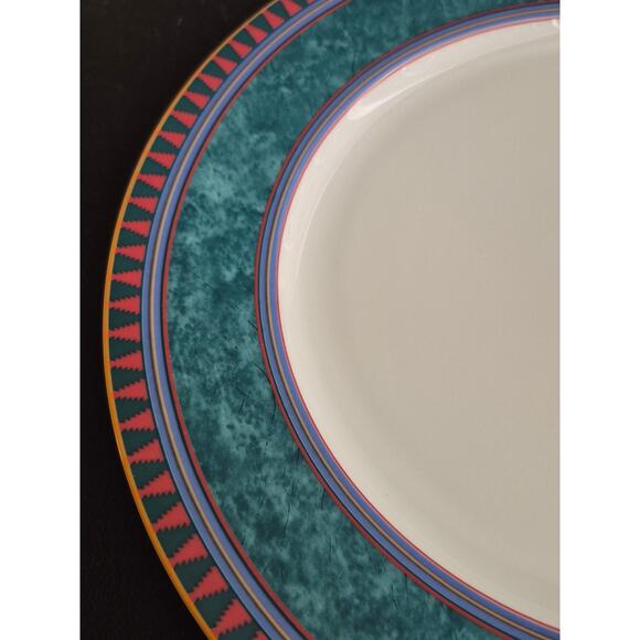 Mikasa Vintage California La Scala Geometric Dinner Plates Set of Two Porcelain - Picture 2 of 9